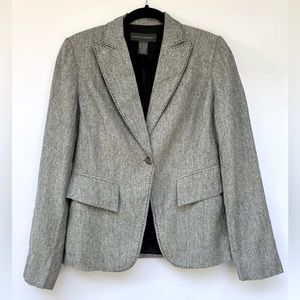 Women’s Banana Republic Gray Linen Lined Blazer w/ Embroidery Detail | Size 2